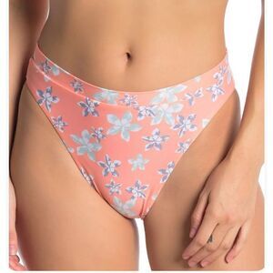 NEW Becca Floral French Cut High Leg Bikini Bottoms Medium